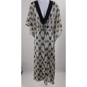 Club Z Collection women's cover up black Size Large beachy resort wear maxi